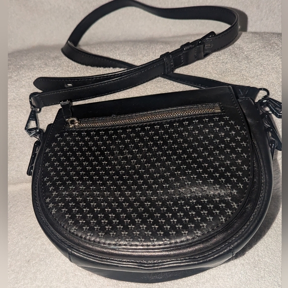 Rebecca Minkoff Star perforated leather Astor saddle bag. - Picture 9 of 11